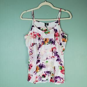 Relativity Tiered Floral Multi Color Flowy Tank Size Medium